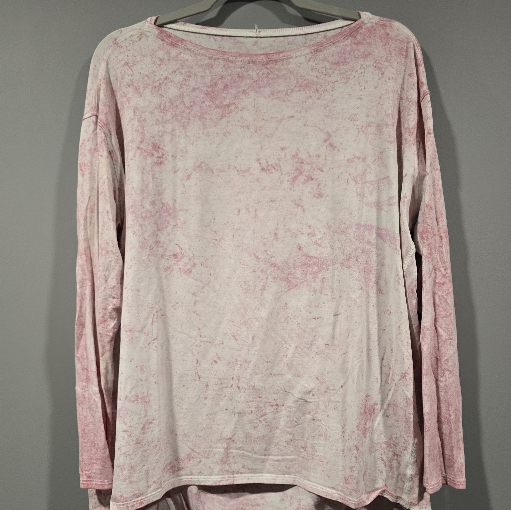 Lululemon Back In Action *Vitasea* Long Sleeve Cirrus Wash White Pink 12 Euc L3